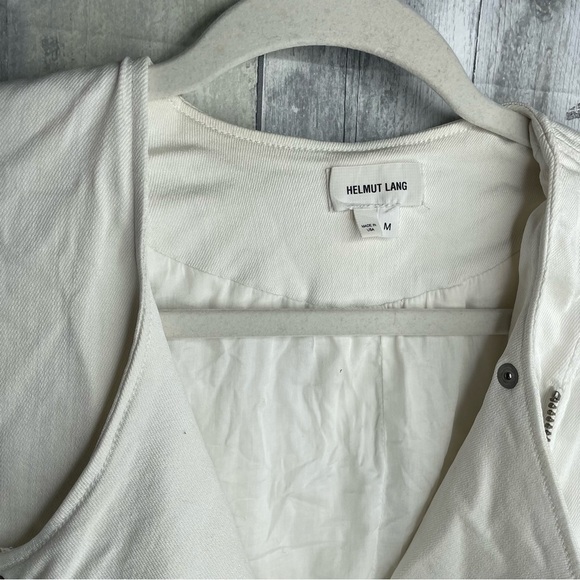 Helmut Lang Moto asymmetrical zip up jacket women’s size medium white - Picture 6 of 7